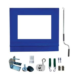 Toldo Cortina Azul C/ Visor - 3,70m X 2,80m - Kit Completo