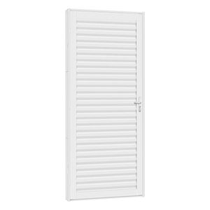 Porta De Aço Laminada Light 61x215 R50 Abertura Direita Branco - Branco