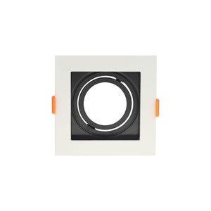 Spot De Embutir Recuado Astraled Berenices Para Lâmpada Par 20 Quadrado Branco Preto Sp-7622