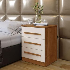 Mesa De Cabeceira Império Benetil Cinamomo Com Off White
