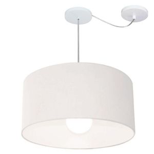 Lustre Cilíndrico com Desvio Md-4232 55x25cm Branco Bivolt
