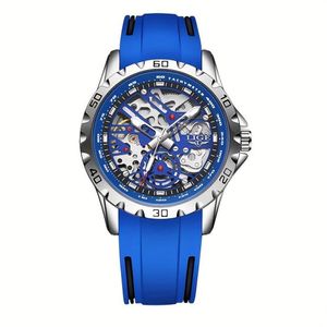Relógio De Pulso Clássico Para Homens Design Criativo Esportivo á Prova D'água Azul