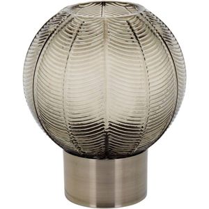 Vaso 24X20X20Cm Vidro Cinza