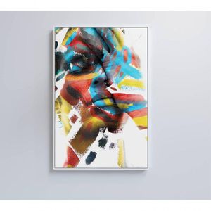 Quadro Mulher Pintura 80x120 Cm Vidro Impresso