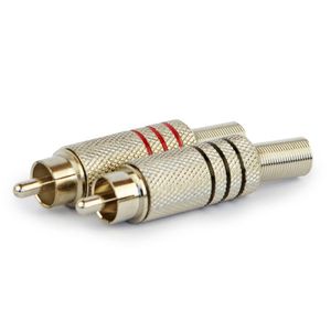 Plug Rca Niquelado 6mm - Vermelho