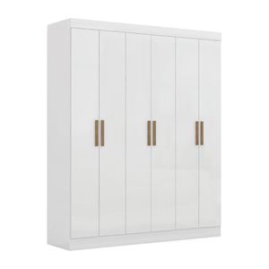 Guarda Roupas Casal 6 Portas 2 Gavetas Prime Maxel Branco