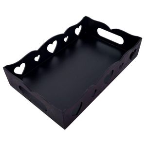 Bandeja De Coração Para Café Da Manhã 100% Mdf (24x15x05) Preto