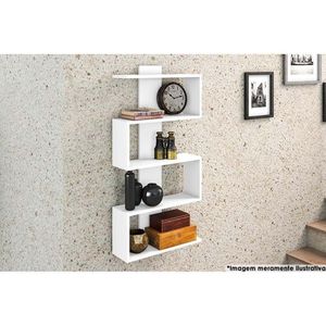 Prateleira Decorativa Quarto Bebê AM 3087 Branco - Movelbento