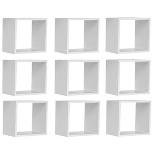 Kit 09 Nichos Organizador 33x30cm Branco AJL Móveis