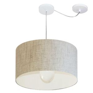 Pendente Cilíndrico Com Desvio Rustico Bege Mj-4229
