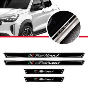 Kit 8 Adesivos Soleira Porta Compatível Fiat Fastback Preto