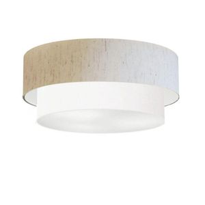 Plafon De Sobrepor Cilíndrico Cúpula Bege Branco