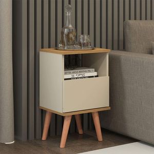 Mesa De Cabeceira Vicenza 1 Gaveta 36x61cm Mdp Menu Móveis Champanhe