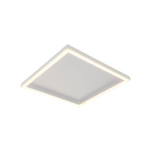 Plafon Led Blumenau Square De Sobrepor 15w Bivolt Branco Fosco 2700k Luz Amarela