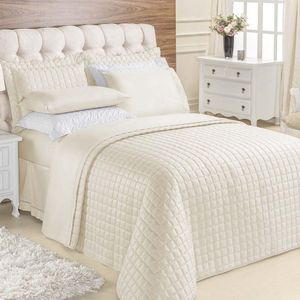 Kit Cobre Leito Colcha Veneza King 3 Peças Hipercal 180 Fios - Marfim