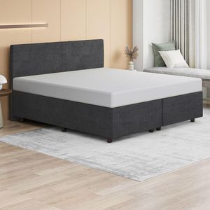 Base Cama Box Queen Size Veludo Skybox Cor Preto