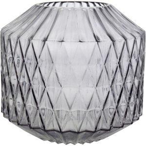 Canoe Vaso 20X22X22Cm Vidro Cinza
