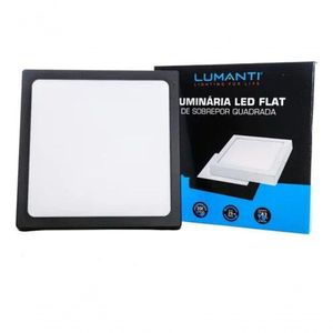Painel Flat Led 18w Sobrepor Preto Neutro 4000k