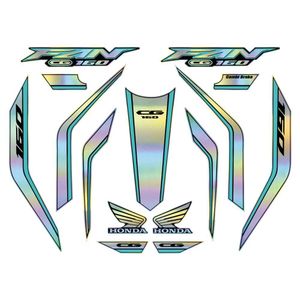 Kit Holográfico Para Moto Honda Cg Titan 160 Anos 2023 A 2024 Azul Azul