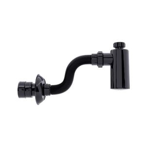 Sifão Sanfonado Extensível Blukit Com Copo 48cm Preto Universal