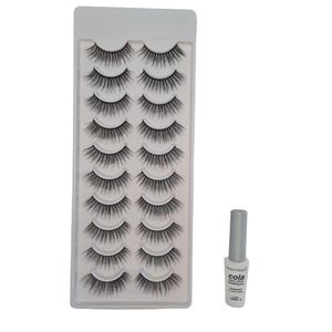Kit Macrilan Cola Cílios Postiços+cílios 3d 10 Pares 8d001