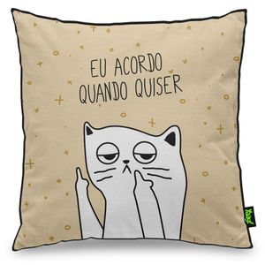 Almofada Gatinho Ranzinza Eu Acordo Quando Quiser