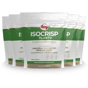 Kit 5 Isocrisp Plant Proteína Isolada Ervilha Pouch Vitafor 240g Neutro