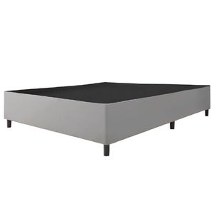Cama Box Base Casal King 1,93m Suede Marsala Cinza
