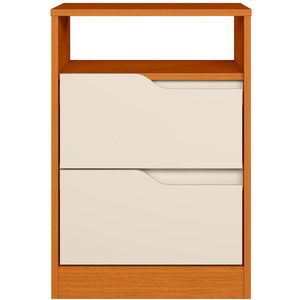 Mesa de Cabeceira 2 Gavetas Sara Flex Cinamomo Off White