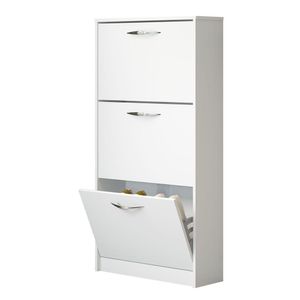 Sapateira 3 Pts Basculantes 127x64cm Mdp Branco Menu Móveis Branco