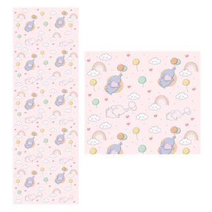 Papel De Parede Adesivo Efefante Rosa 1,5 Metros O Rolo Np378