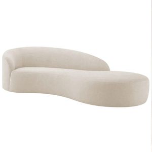 Divã Recamier Orgânico França 160cm Lado Direito Linho Adj Decor Bege
