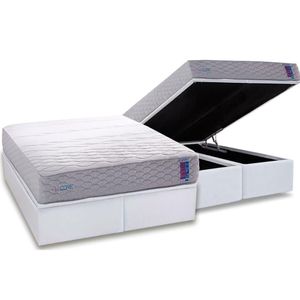 Conjunto Box Baú Queen: Colchão Molas Herval D33 - Ag 65 Feelcore + Base Crc Courano White (158x198)
