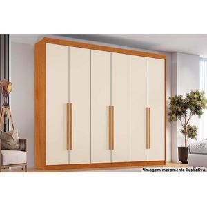 Guarda Roupa 6 Portas E 6 Gavetas Versalhes Cinamomo-off White - Conquista