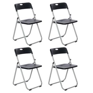 Kit 4 Cadeiras Dobravel Fort Bar Restaurante Lanchonete Eventos Preto