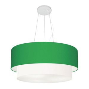 Pendente Cilíndrico Verde Folha E Branco Mj-4179