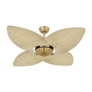 Ventilador De Teto Dourado Office 4 Pás Palmae Natural 127V