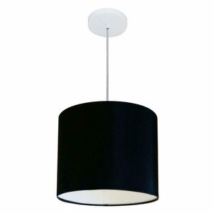 Lustre Pendente Cilíndrico Free Preto-preto 30x25cm