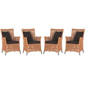 4 Poltronas Igapó Alumínio Pintura Marrom Corda Náutica E9 Terra Cota