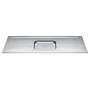Pia De Cozinha Com Cuba E Válvula Bali 200cm Aço Inox - Ghel Plus