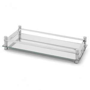 Bandeja Decorativa Espelhada Vidro 30x16 Cm Aparador Forma