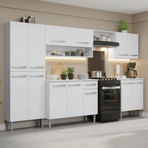 Armário De Cozinha Completa 293cm Emilly Madesa 02 Branco
