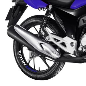 Kit 4 Adesivos Roda Interna Moto Titan 160 Azul Azul