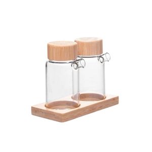 Galheteiro Em Vidro Borossilicato Com Tampa E Suporte Em Bambu 170ml Wolff