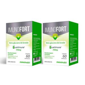 Kit 02 Imunofort Wellmune Vitaminas 250mg Maxinutri 60 Cap