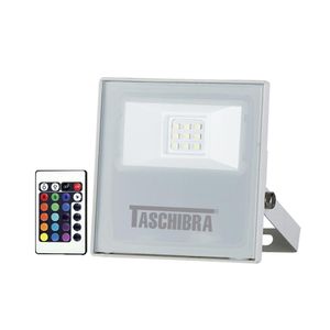 Refletor Taschibra Led Tr Slim 10W Luz Rgb Branco Bivolt