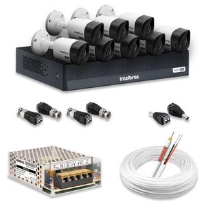 Kit 8 Câmeras De Segurança Intelbras Hd 720p Com Dvr Mhdx 1008-c Full Hd L | Completo 100% Intelbras