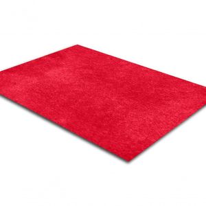 Tapete Carpete Simples Aveludado 2,00x2,50 Borda Sem Costura Vermelho Cereja