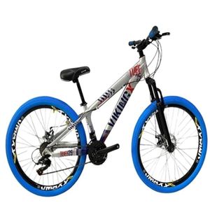 Viking Prata Azul Tuff25/30 Do Grau Cambio Shimano Rodas Vmaxx Pneu Colorido Azul