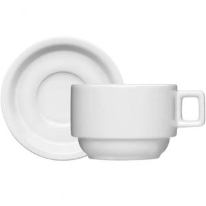 Conjunto 7 Xicaras Cha Com Pires Porcelana Barhotel Germer